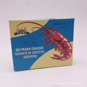 prix pas cher 170g 175g 227g boîte de papier emballage craquelins aux crevettes